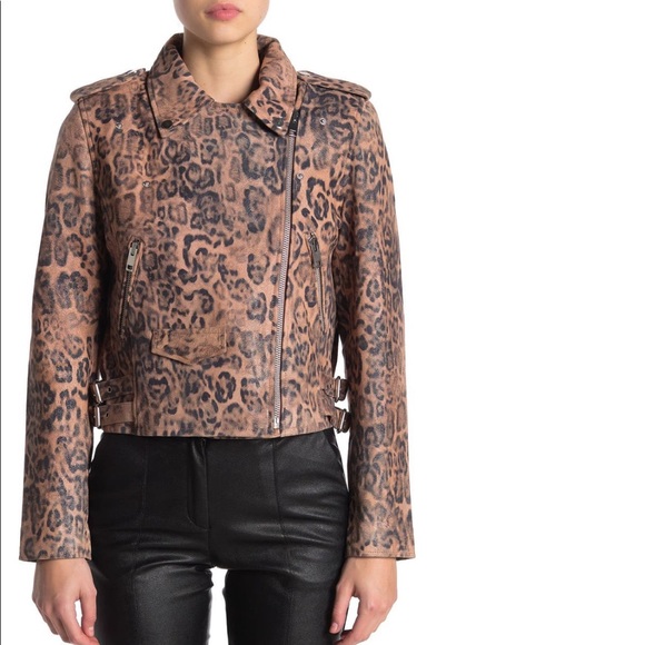 Walter Baker Animal print leather jacket NEW M - Picture 2 of 4